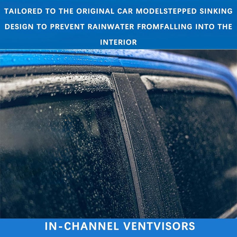 TONOYTIM in-Channel Window Visors Rain Guards for Chevrolet Tahoe & GMC Yukon & Cadillac Escalade 2015-2020,Side Wind Deflectors Vent Guard Shade Sun Rain Snow Smoke 194531,Car Accessories 4-Pieces Set - Image 3